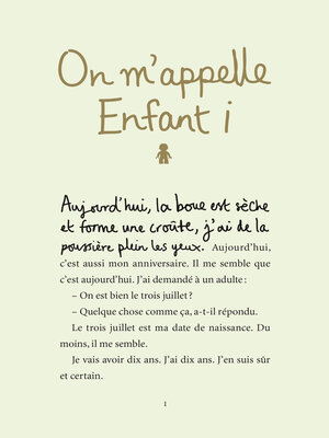 cover image of On m'appelle Enfant i